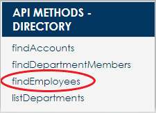 API Methods Directory example
